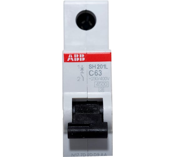 Автоматический однополюсный выключатель ABB 63А С SH201L 4.5кА 2CDS241001R0634