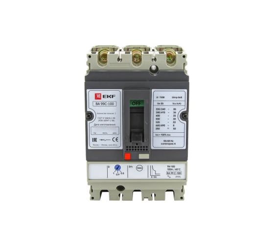 Автоматический выключатель EKF 99С 100/100А 3 фазы 35кА mccb99c-100-100
