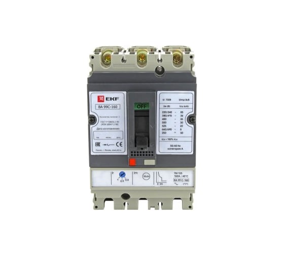 Автоматический трехполюсный выключатель EKF ВА-99C 100/20А 36кА mccb99C-100-20 1