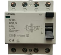 УЗО iskra устройство защитного отключения NFI4S-80/0,3 УТ-00025135
