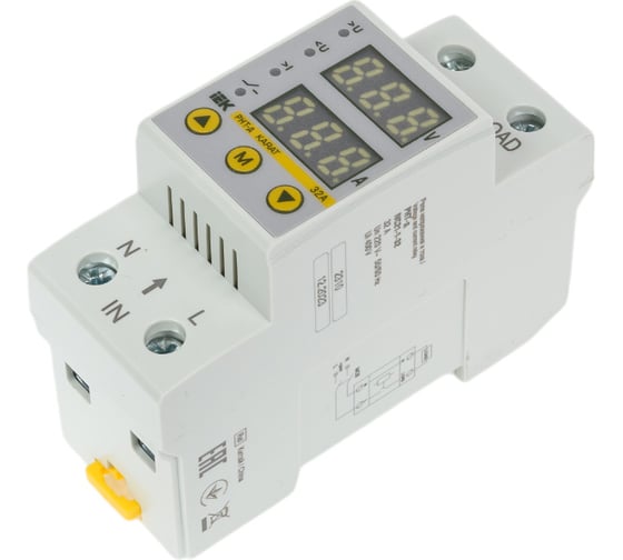 Реле напряжения и тока IEK рнт-д однофазное 36мм 32а IVC21-1-32