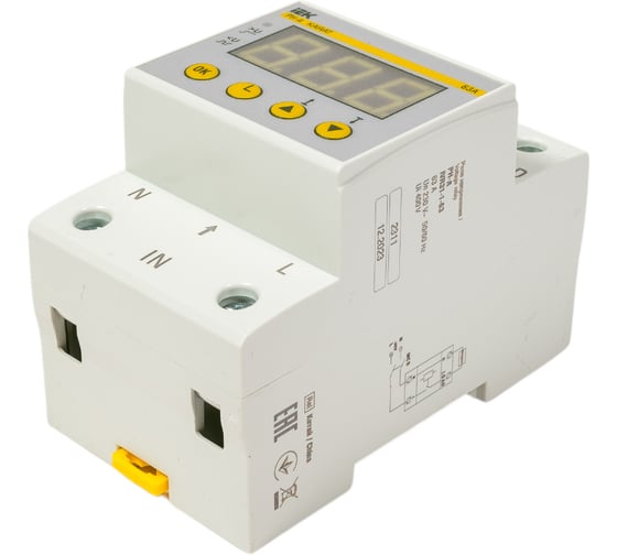 Однофазное реле напряжения IEK рн-д 54мм 63а IVR31-1-63