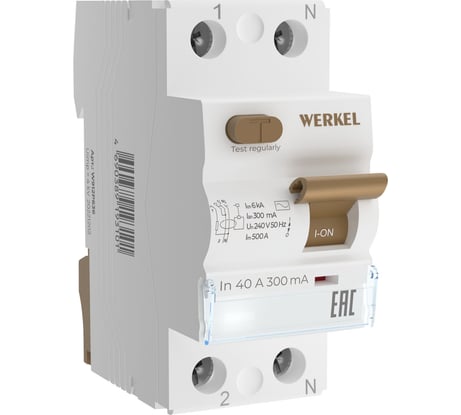 Устройство защитного отключения WERKEL 1p+n 40 а 300 ma ac 6 ka w912p404 a065618