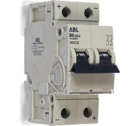Автоматический выключатель ABL 2P, B, 6 А, 6 кА, 250 В DC, серия DC B6DC2