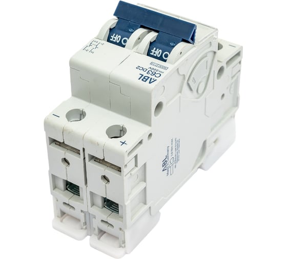 Автоматический выключатель ABL 2P, C, 63 A, 10 кА, 125 В DC, серия DC C63DC2