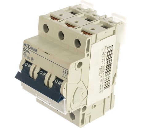 Автоматический выключатель ABL 3P, C, 10 A, 6 кА, 230/400 В AC, серия S C10S3