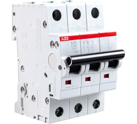 Автоматический трехполюсный выключатель ABB 50А С S203 6кА 2CDS253001R0504
