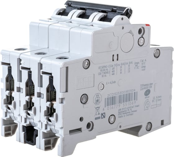 Автоматический трехполюсный выключатель ABB 50А С S203 6кА 2CDS253001R0504