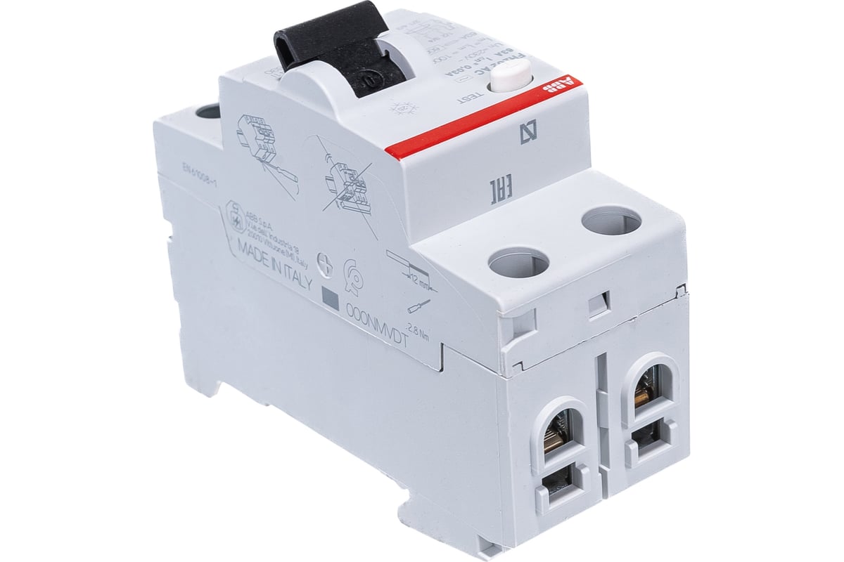 Выключатель дифференциального тока ABB УЗО 4п 25А 30мА FH204 АС ...