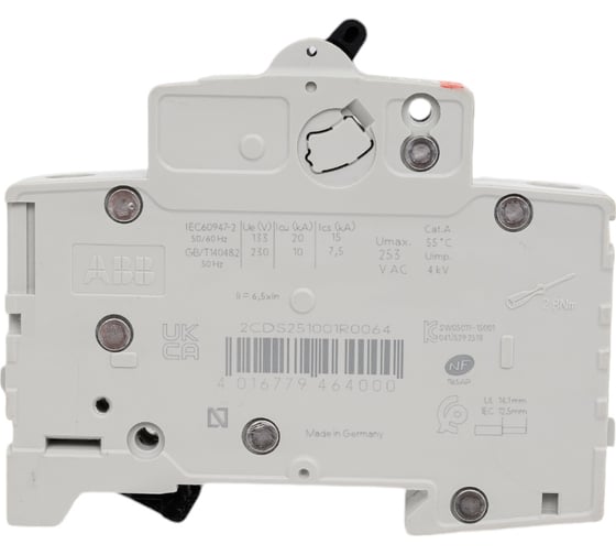 Автоматический однополюсный выключатель ABB 6А С S201 6кА 2CDS251001R0064