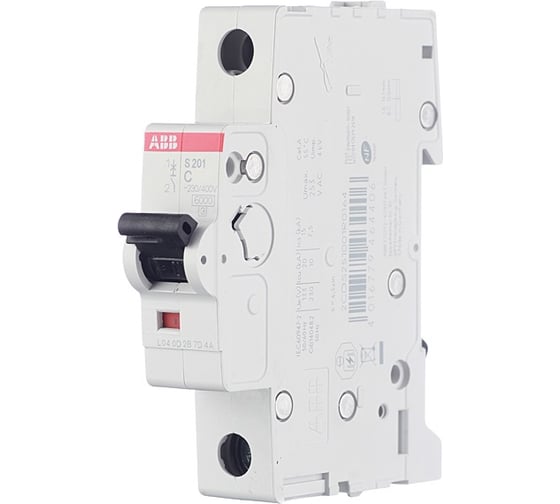 Автоматический однополюсный выключатель ABB 16А С S201 6кА 2CDS251001R0164