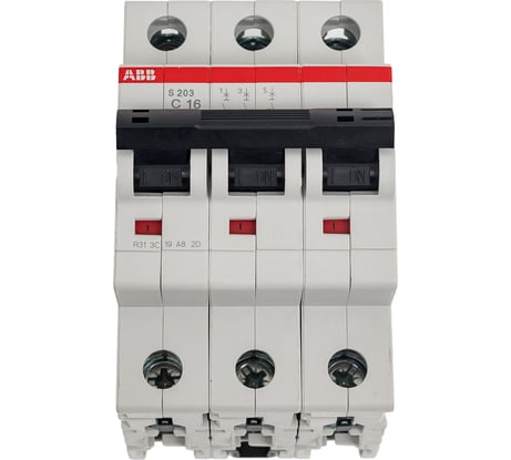 Автоматический трехполюсный выключатель ABB 16А С S203 6кА 2CDS253001R0164
