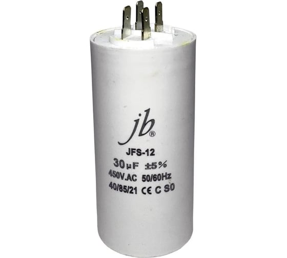 Пусковой конденсатор JB Capacitors 4 мкф, 450 В, 35x65, jfs-12 (cbb60-a) (клеммы), JFS12A6405J000000B-96