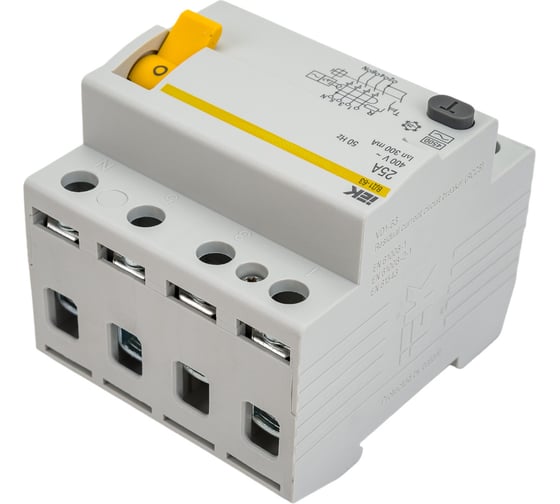 Выключатель дифференциального тока IEK 4п 25A 300mA тип AC ВД1-63 ИЭК MDV10-4-025-300