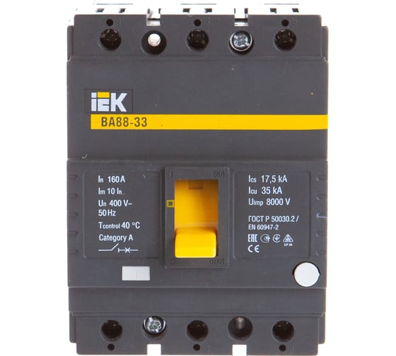 Автоматический выключатель IEK 3п 160А ВА 88-33 ИЭК SVA20-3-0160