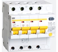 Автоматический дифференциальный выключатель тока IEK 4п 6.5мод. C 10A 30mA тип AC 4.5kA АД-14 ИЭК MAD10-4-010-C-030