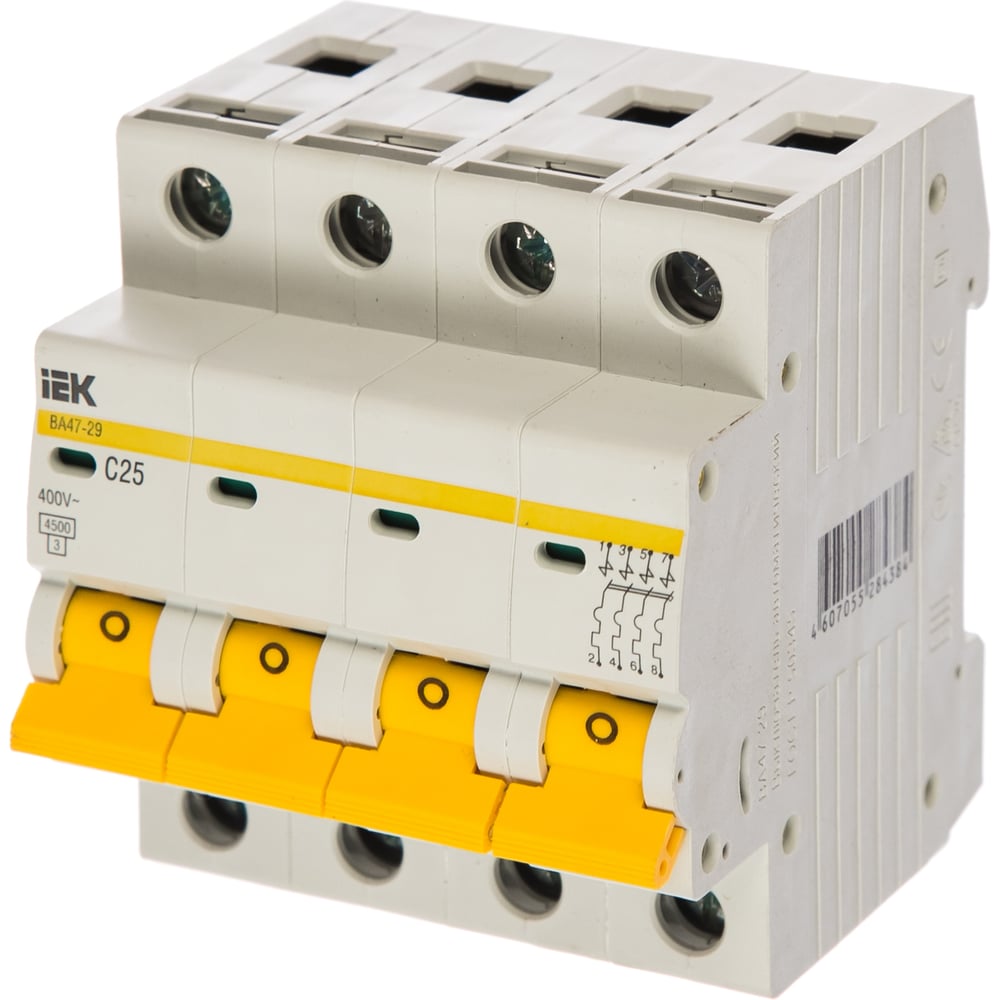 Автоматический модульный выключатель IEK 4п C 25А ВА 47-29 4.5кА ИЭК ...