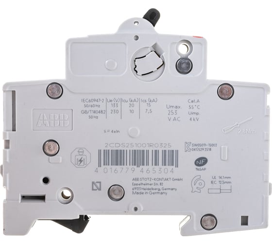 Автоматический выключатель ABB S201 1P 32A 6kA 2CDS251001R0325