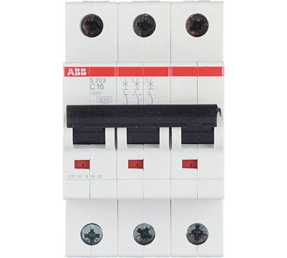 Автоматический выключатель ABB S203 3P 16А 6kA 2CDS253001R0165