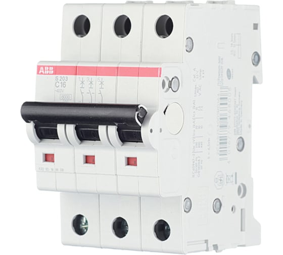 Автоматический выключатель ABB S203 3P 16А 6kA 2CDS253001R0165
