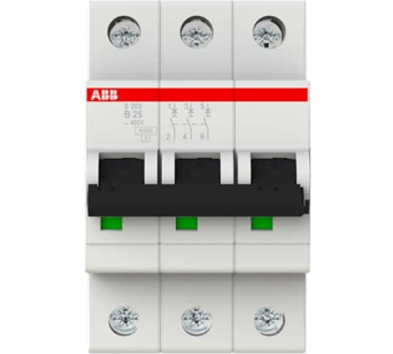 Автоматический выключатель ABB S203 3P 25А 6kA 2CDS253001R0255