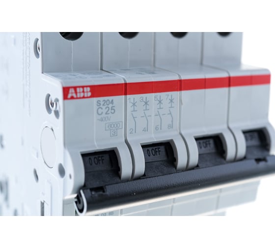 Автоматический выключатель ABB S204 4P 25A 6kA 2CDS254001R0254