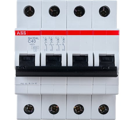 Автоматический выключатель ABB SH204L 4P 40А 4,5kA 2CDS244001R0404