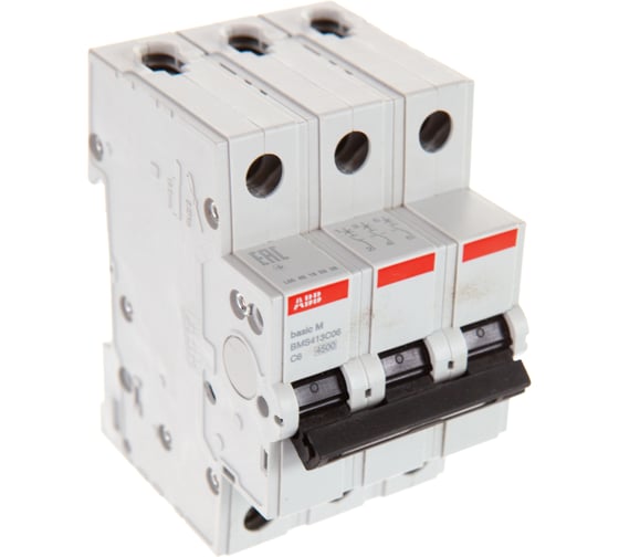 Автоматический выключатель ABB 3P, 6A, C, 4,5кА, BMS413C06 2CDS643041R0064 1