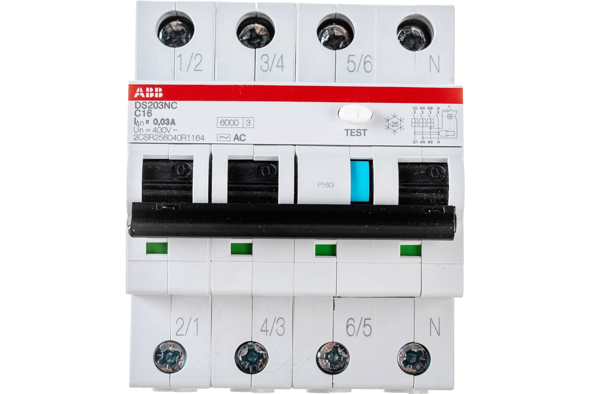  выключатель дифференциального тока ABB DS203NC C16 AC30 .