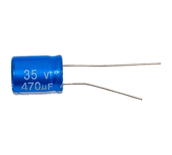 Электролитический конденсатор JB Capacitors 470мкФ, 35В, 105C, 10x13мм, JRB1V471M05001000130000B-110