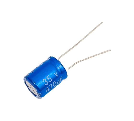 Электролитический конденсатор JB Capacitors 470мкФ, 35В, 105C, 10x13мм, JRB1V471M05001000130000B-110