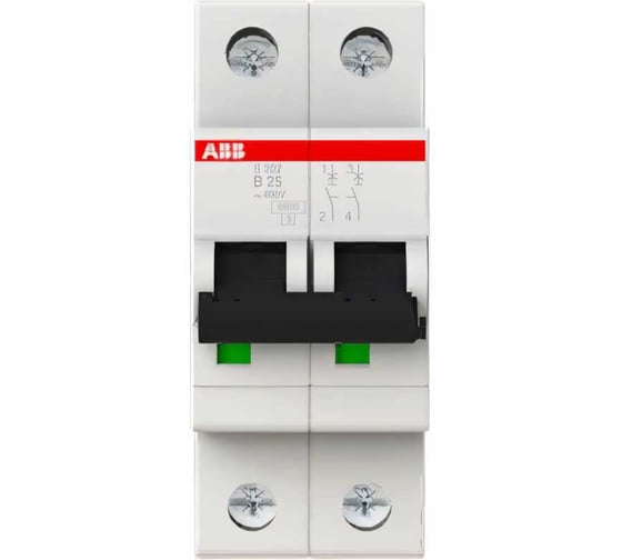 Автоматический выключатель ABB 2-полюсный S202 B25 2CDS252001R0255