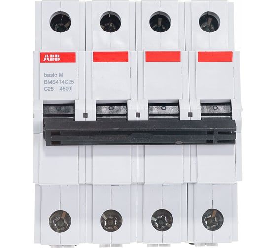 Автоматический выключатель ABB 4P, 25A, C, 4,5кА, BMS414C25 2CDS644041R0254 1