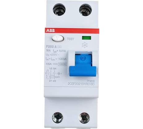 УЗО ABB F202A 2Р 16А 10mA 2CSF202101R0160