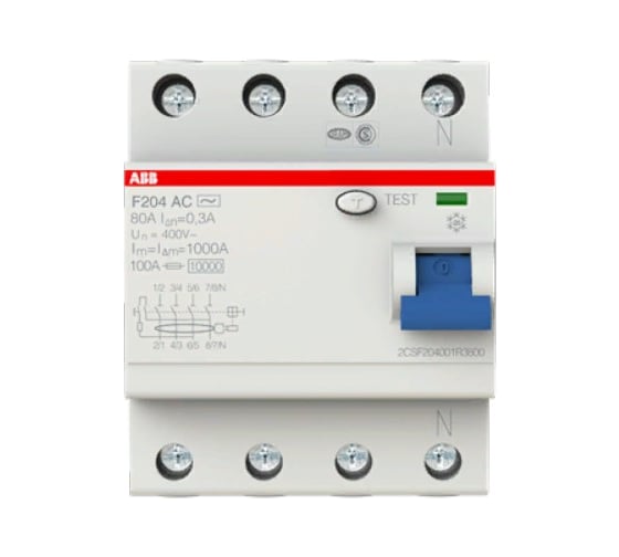 УЗО ABB F204AC 4Р 80А 300mA 2CSF204001R3800