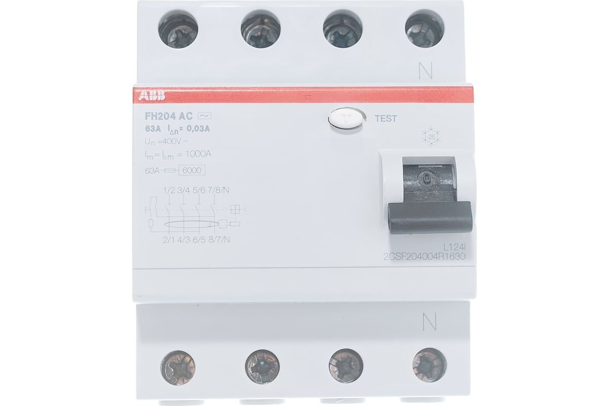 УЗО ABB FH204AC 4P 63A 30mA 2CSF204004R1630