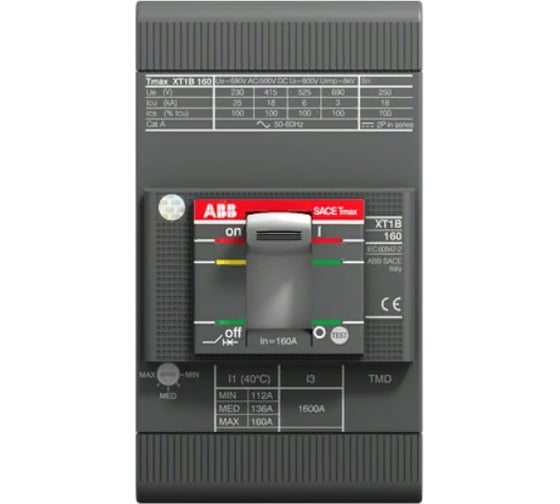 Автоматический выключатель ABB XT1B 160 TMD 20-450 3p F F 1SDA066800R1