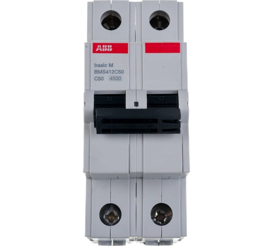 Автоматический выключатель ABB 2P, 50A, C, 4,5кА, BMS412C50 2CDS642041R0504