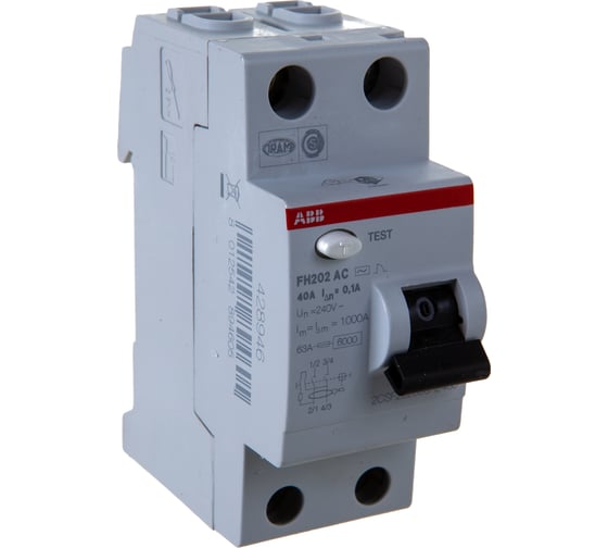 Выключатель дифференциального тока ABB 2 модуль FH202 AC-40/0,1 2CSF202006R2400