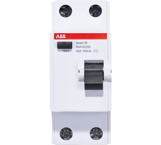 Выключатель дифференциального тока ABB 2P, 63A, 100мA, AC, BMF42263 2CSF602042R2630