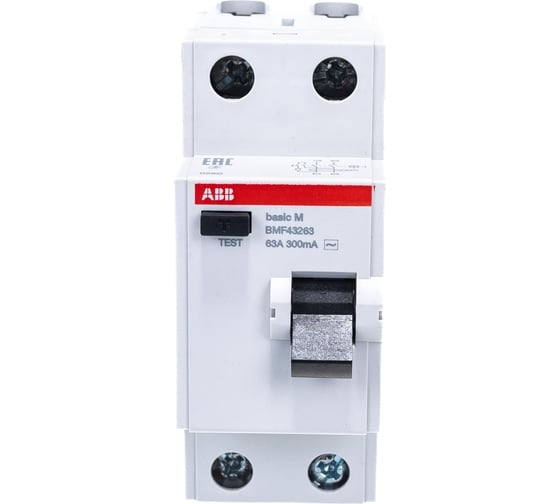 Выключатель дифференциального тока ABB 2P, 63A, 300мA, AC, BMF43263 2CSF602043R3630