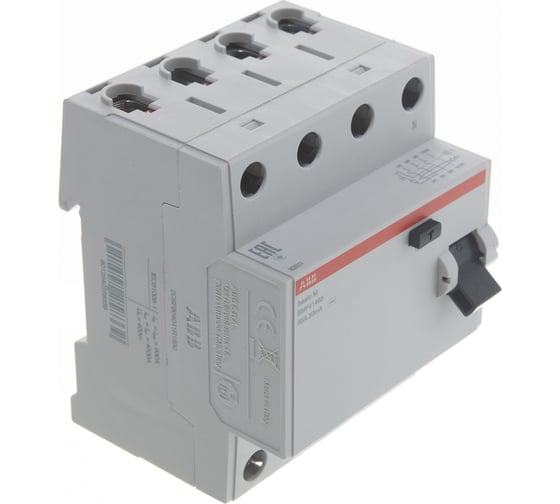 Выключатель дифференциального тока ABB 4P, 63A, 30мA, AC, BMF41463 2CSF604041R1630