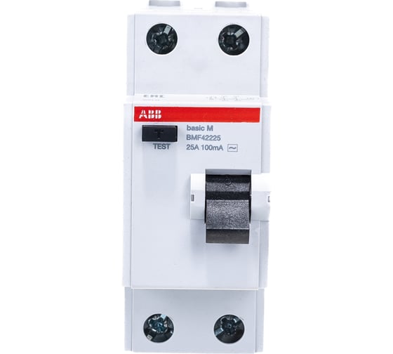 Выключатель дифференциального тока ABB 2P, 25A, 100мA, AC, BMF42225 2CSF602042R2250