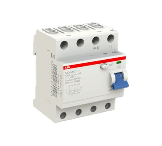 Выключатель дифференциального тока ABB 4 модуля F204 АС-63/0,1 2CSF204001R2630
