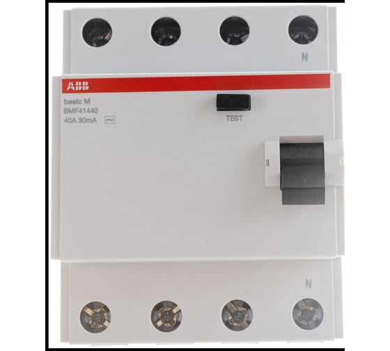 Выключатель дифференциального тока ABB 4P, 40A, 30мA, AC, BMF41440 2CSF604041R1400