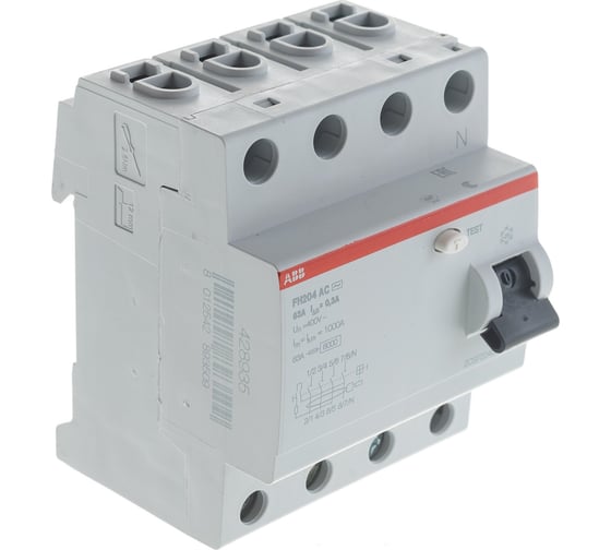 Выключатель диф.тока ABB 4мод. FH204 AC-63/0,3 2CSF204003R3630