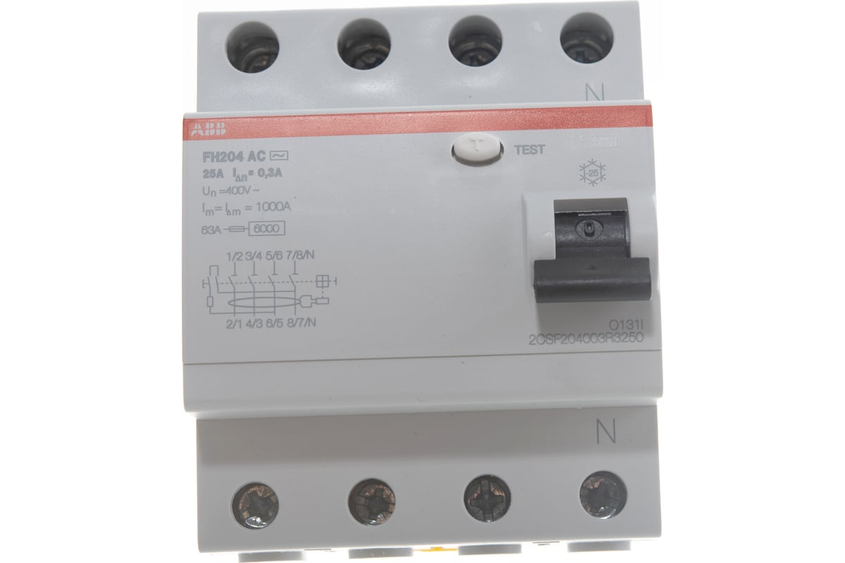 Выключатель дифференциального тока Abb 4 модуля Fh204 Ac 2503