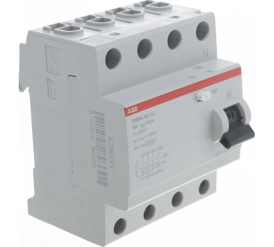 Выключатель дифференциального тока ABB 4 модуля FH204 AC-25/0,3 2CSF204003R3250