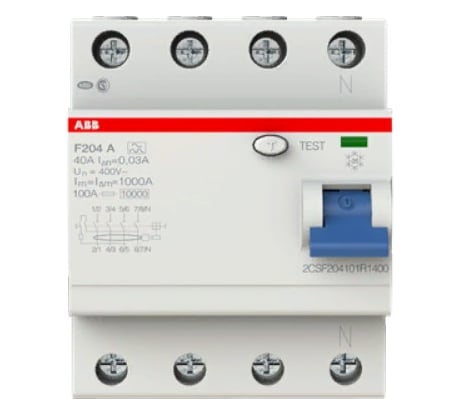 Выключатель дифференциального тока ABB 4 модуля F204 A S-63/0.3 2CSF204201R3630