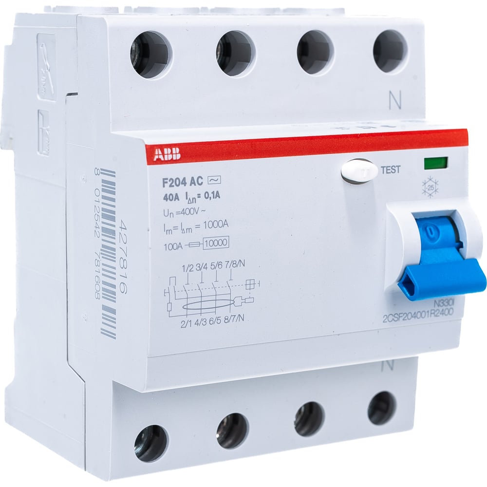 Узо 4п 40а 100ма тип ac f204 abb 2csf204001r2400